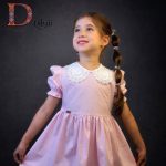 پیراهن صورتی دخترانه | آستین کوتاه