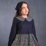 پیراهن دو تیکه دخترانه سورمه ای